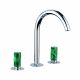 Frattini PEPE XL 3hole basin mixer with pop up waste chr with handle green malachite 12068VM00