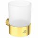 CM - IDS Conca Tumbler Holder, Frosted Glass, Round - Brushed Gold - T4505A2