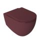Isvea Infinity Wall Hung WC With Soft Close Seat Cover Set of 2 Maroon Red 