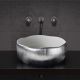 Glass Design Mode Lux Ceramic Counter Top Wash Basin Silver