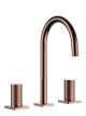 Elixir Three Hole Basin Mixer With Pop Up Waste Rose Gold